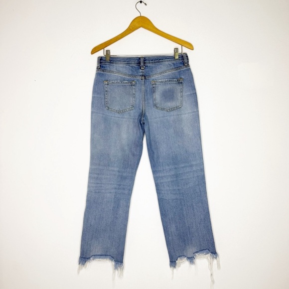 We The Free by Free People Maggie Mid Rise Straight Jeans 27 Distressed OB832365 - Picture 3 of 7